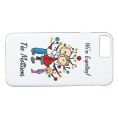 Stick figuur familie meisje verwachten aangepaste  Case-Mate iPhone case (Achterkant (Horizontaal))