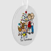 Stick Figuur Familie met Dog Acryl Ornament (voorkant)