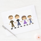 Stick Figuur familie Rechthoekige Sticker (Envelop)