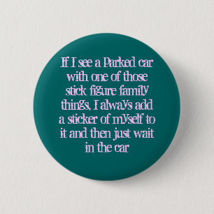 Stick Figuur familie Ronde Button 5,7 Cm