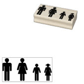Stick Figuur familie Rubberstempel (Gestempeld)