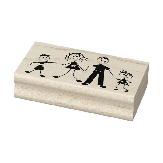 Stick Figuur familie Rubberstempel (Stempel)