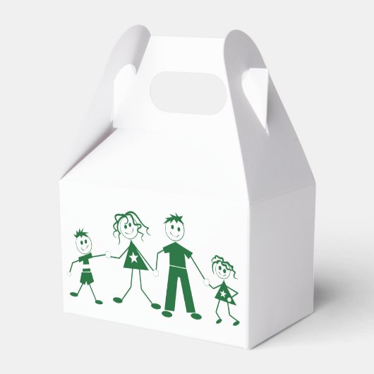 Stick figuur Familie voorkeursvakken Bedankdoosjes (Achterkant)