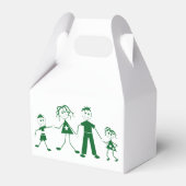 Stick figuur Familie voorkeursvakken Bedankdoosjes (Voorkant Zijde)