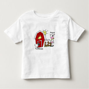Stick Figuur Farm Animals Kinder Shirts