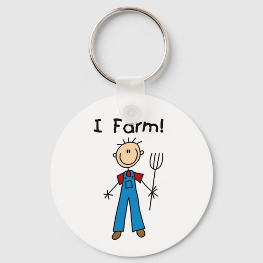 Stick Figuur Farmer Sleutelhanger (Voorkant)