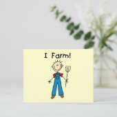Stick Figuur Farmer Tshirts and Gifts Briefkaart (Staand voorkant)