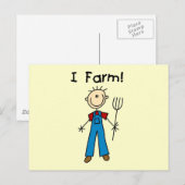 Stick Figuur Farmer Tshirts and Gifts Briefkaart (Voorkant / Achterkant)