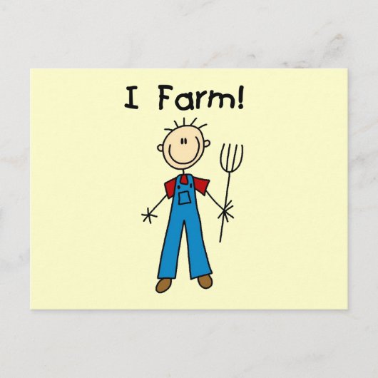 Stick Figuur Farmer Tshirts and Gifts Briefkaart (Voorkant)
