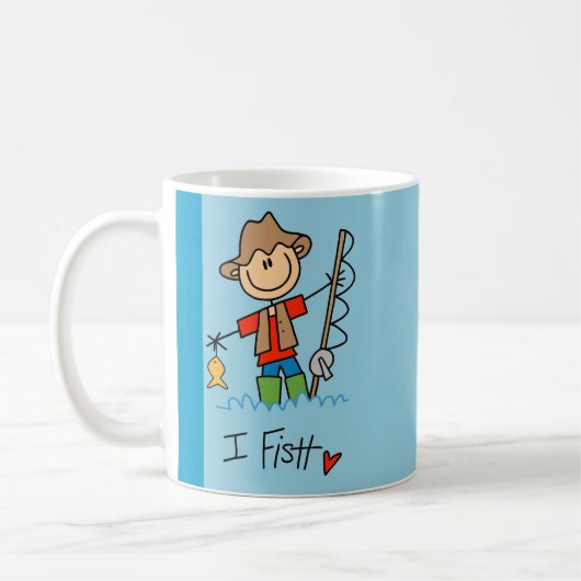 Stick Figuur Fisherman Koffiemok (Links)