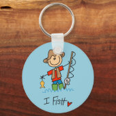 Stick Figuur Fisherman Sleutelhanger (Voorkant)