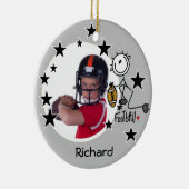 Stick Figuur Football Fotoversiering Keramisch Ornament (Rechts)