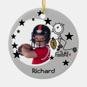Stick Figuur Football Fotoversiering Keramisch Ornament