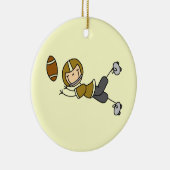 Stick figuur Football goud Keramisch Ornament (Rechts)