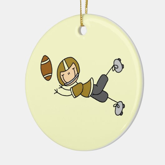 Stick figuur Football goud Keramisch Ornament (Links)