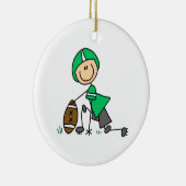Stick Figuur Football Green Keramisch Ornament (Rechts)