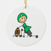 Stick Figuur Football Green Keramisch Ornament (Voorkant)