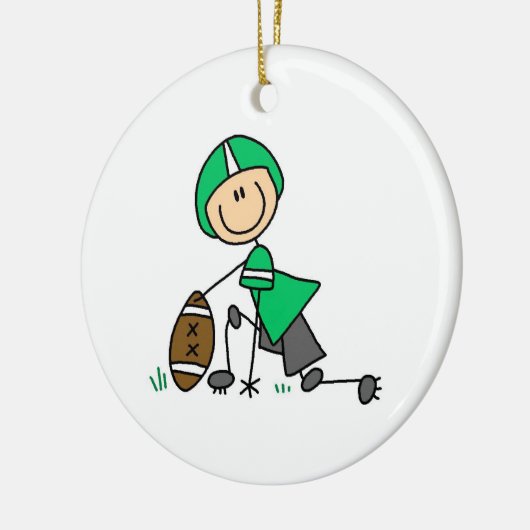 Stick Figuur Football Green Keramisch Ornament (Links)