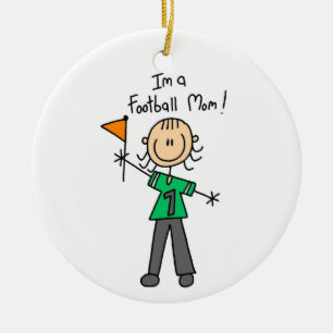 Stick Figuur Football mama Keramisch Ornament