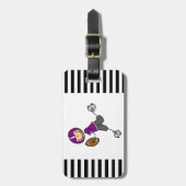 Stick Figuur Football Paars Bagagelabel (Voorkant verticaal)