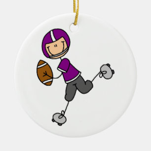 Stick Figuur Football Paars Keramisch Ornament