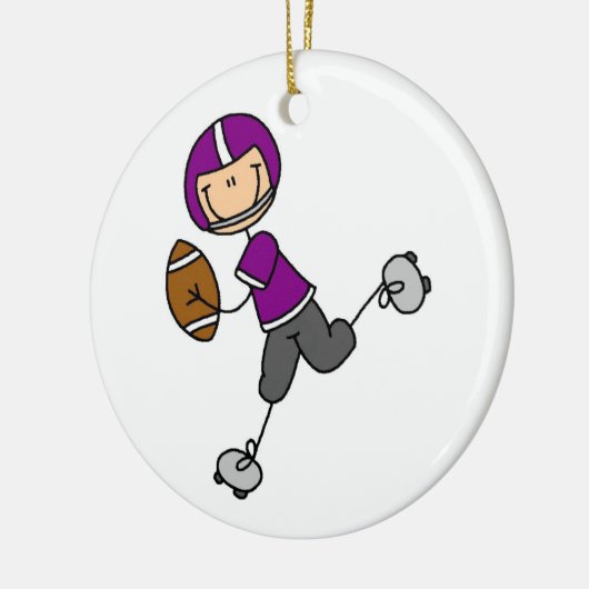 Stick Figuur Football Paars Keramisch Ornament (Links)