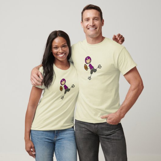 Stick Figuur Football Paars Shirt (Unisex)