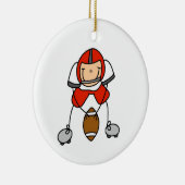 Stick figuur Football rood Keramisch Ornament (Rechts)