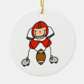 Stick figuur Football rood Keramisch Ornament (Voorkant)