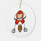 Stick figuur Football rood Keramisch Ornament (Links)