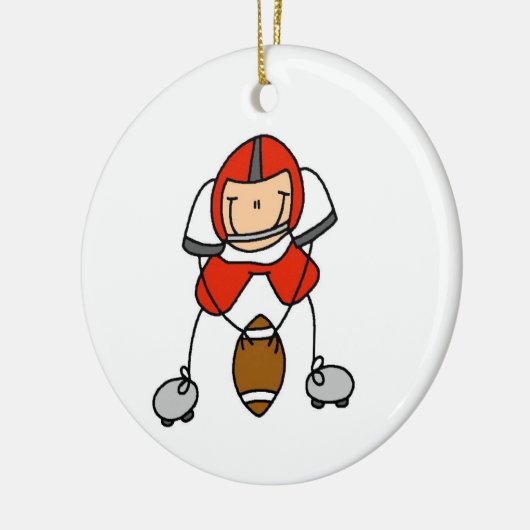 Stick figuur Football rood Keramisch Ornament (Links)