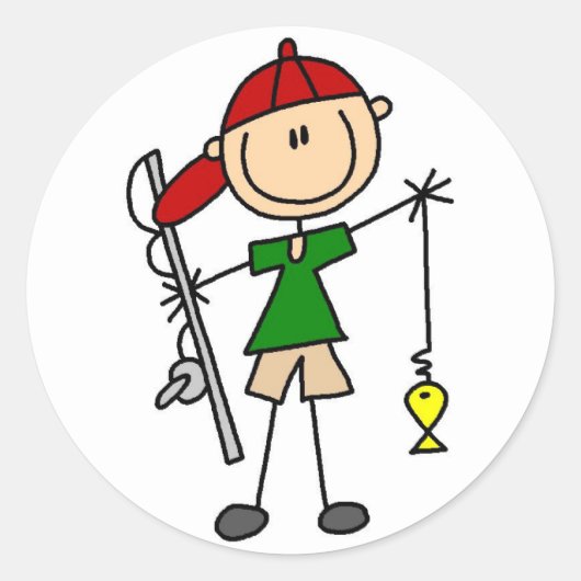 Stick figuur Gevist Sticker (Voorkant)