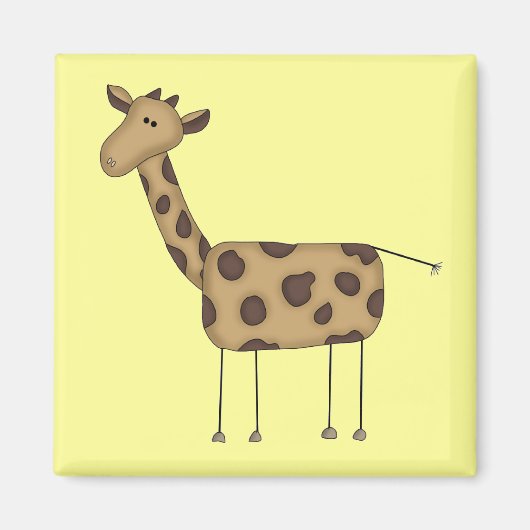 Stick Figuur Giraffe Tshirts en geschenken Magneet (Voorkant)