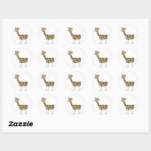 Stick Figuur Giraffe Tshirts en geschenken Ronde Sticker (Vel)
