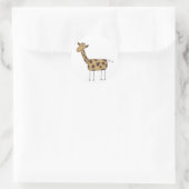 Stick Figuur Giraffe Tshirts en geschenken Ronde Sticker (Tas)