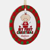 Stick figuur Girl Baby's eerste kerst Ornament (Rechts)