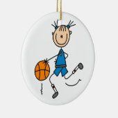 Stick Figuur Girl Basketball Player Tshirts Keramisch Ornament (Rechts)