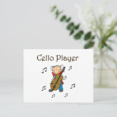 Stick Figuur Girl Cello Player T-shirts en cadeaut Briefkaart (Staand voorkant)