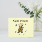 Stick Figuur Girl Cello Player T-shirts en cadeaut Briefkaart (Staand voorkant)