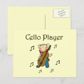 Stick Figuur Girl Cello Player T-shirts en cadeaut Briefkaart (Voorkant / Achterkant)
