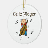 Stick Figuur Girl Cello Player T-shirts en cadeaut Keramisch Ornament (Links)