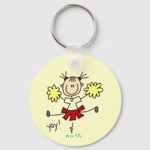 Stick Figuur Girl Cheerleader Tshirts en Gifts Sleutelhanger