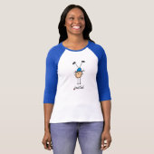 Stick Figuur Girl Doing Handtribunes T-shirts (Voorkant volledig)