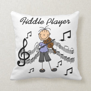 Stick Figuur Girl Fiddle Player Tshirts en cadeaut Kussen