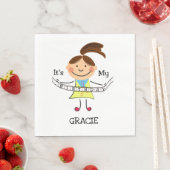 Stick Figuur Girl Het is mijn verjaardag Servet (Insitu)