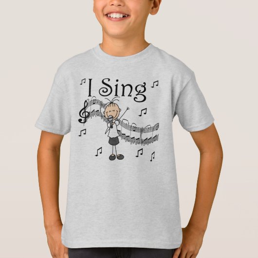 Stick Figuur Girl I Sing T-shirts en cadeautjes (Voorkant)