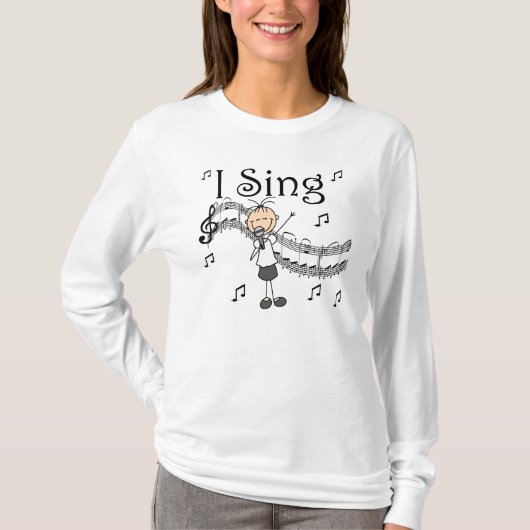 Stick Figuur Girl I Sing T-shirts en cadeautjes (Voorkant)