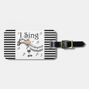 Stick Figuur Girl I Sing T-shirts en cadeautjes Bagagelabel