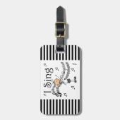 Stick Figuur Girl I Sing T-shirts en cadeautjes Bagagelabel (Voorkant verticaal)