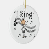 Stick Figuur Girl I Sing T-shirts en cadeautjes Keramisch Ornament (Rechts)